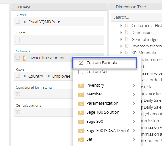 custom formula in sage x3