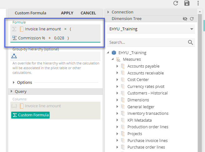custom formula in sage x3